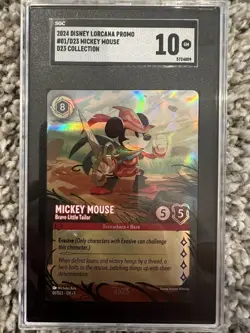 2024 Disney Lorcana D23 Collection Mickey Mouse Brave Little Tailor SGC 10 - Image 3