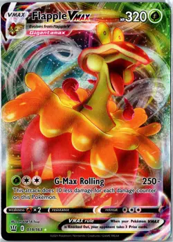 Pokemon Card - Flapple VMAX 019/163 Ultra Rare Holo SWSH05: Battle Styles NM - Image 1