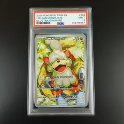 PSA 9 Hisuian Growlithe 181/167 Twilight Masquerade Holo Graded Pokemon Card - Image 1