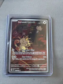 Pokemon TCG Destined Rivals Team Rockets Meowth Card 203/182 Mint Condition - Image 1
