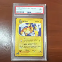 Pokemon Raichu Expedition Base Set Rare English PSA 9 Card No.061/165 2002 - Image 1