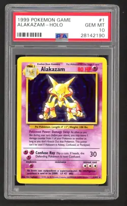 Pokemon Cards - PSA 10 Alakazam 1/102 - Base Set - GEM MT - PSA10 - Image 1