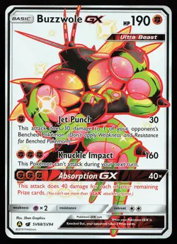 Buzzwole GX SV68/SV94 Holo Hidden Fates Shiny Vault Pokemon Card - Image 1