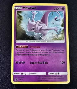 SWIRL Pokemon Mewtwo SM77 Promo Holo Card - Image 1