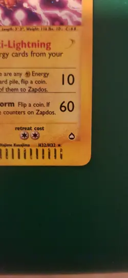 Zapdos Aquapolis Holo Rare 80 HP Pokemon TCG Card H32/H32 2002 English - Image 5