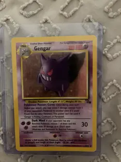 Pokemon Gengar Fossil Rare 5/62 1999 TCG Card 80 HP Dark Mind Psychic - Image 1
