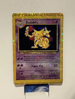 Kadabra 32/102 HOLO Prism Vintage Pokemon Base Set Vending Golden Sticker Card - Image 1