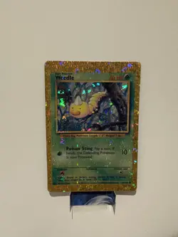 Weedle HOLO Prism Vintage Pokemon Base Set Vending Golden Sticker Card Retro - Image 1