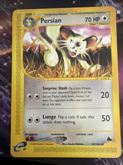 2003 PERSIAN 42/144 -SKYRIDGE (e- Reader) POKEMON Regular Card - NM/M - Image 1