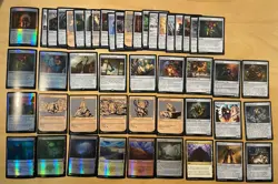 MTG Lot Of 48 Battle For Baldur’s Gate ARTIFACT and LAND Cards Including FOILS - Image 1