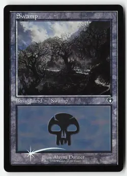 Swamp (443) (Retro Frame) #443 (Foil) (NM) Commander Masters CMM Magic MTG - Image 1
