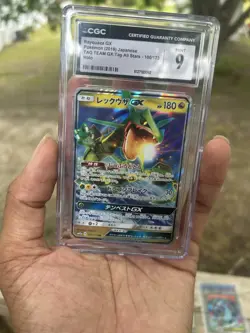 Pokemon TCG Rayquaza GX Holo Tag Team All Stars 100/173 (JPN) CGC 9 - Image 5