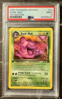 2000 Pokemon Rocket 1st Edition #41 Dark Muk 41/82 PSA 9 Mint - Image 1