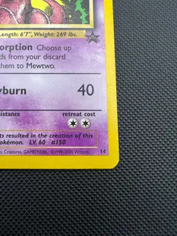 Mewtwo 14 WOTC Black Star Promo - Non-Holo Pokemon Card LP - Image 5