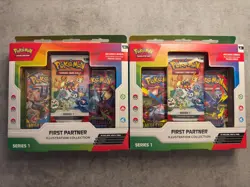 Pokemon TCG First Partner Illustration Collection Box Series 1 (LOT OF 2) SEALED - Image 1