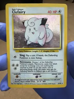 Pokemon TCG Clefairy 5/102 Base Set Unlimited Holo Rare HP - Image 1