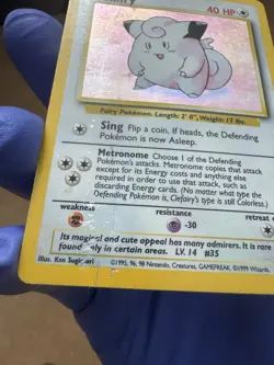 Pokemon TCG Clefairy 5/102 Base Set Unlimited Holo Rare HP - Image 3