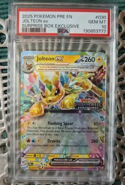 Pokemon Jolteon EX #30 Prismatic Evolutions Surprise Box PSA 10 Stamped - Image 1