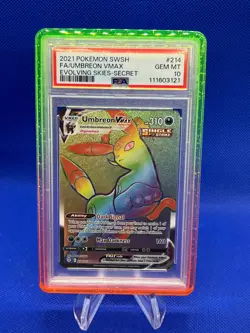 2021 Pokemon Evolving Skies Umbreon VMAX #214 214/203 Rainbow Secret Rare PSA 10 - Image 1