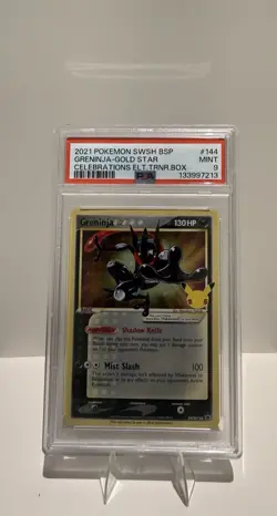 2021 Pokemon Celebrations Greninja Gold Star SWSH144 #144 PSA 9 Mint ETB Promo - Image 1