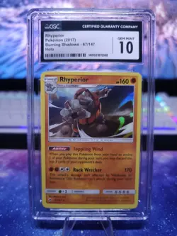 Rhyperior Burning Shadows Holo 2017 67/147 Pokemon - Image 1