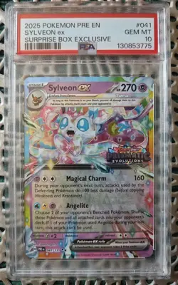 Pokemon 2025 Sylveon ex 041 Surprise Box Prismatic Evolutions GEM MINT PSA 10 - Image 1