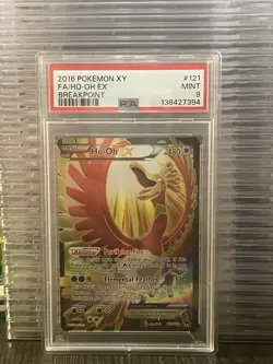 2016 Pokemon XY Breakpoint Ho-Oh EX 121/122 Full Art PSA 9 Mint Holo - Image 1