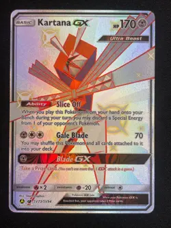 Pokemon Kartana GX Shiny Holo Rare Hidden Fates: Shiny Vault SV73/SV94 NM - Image 1