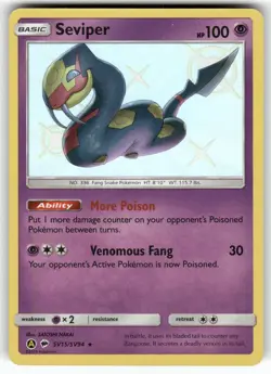 Seviper SV15/SV94 Shiny Rare Hidden Fates Shiny Vault Pokemon Near Mint - Image 1