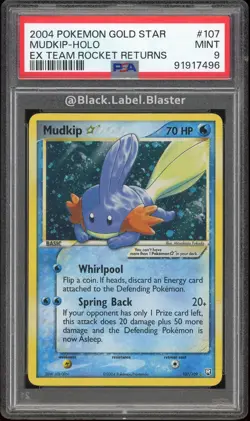 2004 Pokemon Gold Star EX Mudkip Team Rocket Returns #107 - PSA 9 - (9 CERT) - Image 1