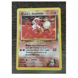 Pokemon TCG Blaine's Growlithe Gym Heroes Common Regular 62/132 English - Image 1