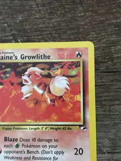 Pokemon TCG Blaine's Growlithe Gym Heroes Common Regular 62/132 English - Image 3