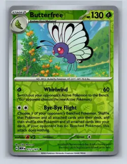 BUTTERFREE 012/165 UC 151 POKEMON REVERSE HOLO NM - Image 1
