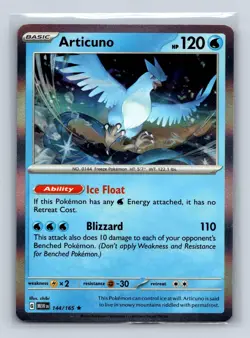 ARTICUNO 144/165 R 151 POKEMON HOLO NM - Image 1