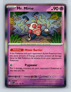 MR. MIME 122/165 R 151 POKEMON HOLO NM - Image 1
