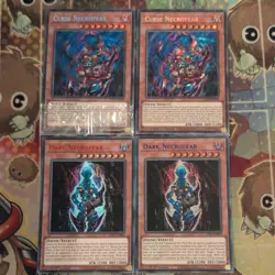 2 X Curse Necrofear LDS3-EN009 Secret YuGiOh Sealed & 2 x Dark EN009 (Red/Blue) - Image 1