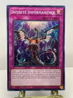 INFINITE IMPERMANENCE SDCS-EN036 CYBER STRIKE YU-GI-OH 1ST EDITION HOLO - Image 1