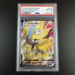 PSA 10 Zeraora Vmax GG42/GG70 Pokemon Crown Zenith Full Art Holo Graded Card - Image 1