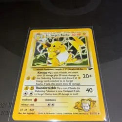 Lt. Surge's Raichu 11/132 Gym Challenge 2000 Holo Rare WOTC Pokemon Has Crease - Image 1