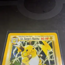 Lt. Surge's Raichu 11/132 Gym Challenge 2000 Holo Rare WOTC Pokemon Has Crease - Image 3