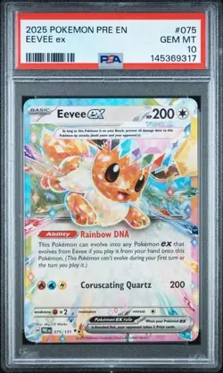 2025 Pokemon Prismatic Evolutions Eevee ex PSA 10 #075 - Image 1