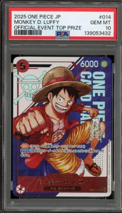 One Piece CCG Monkey.D.Luffy Official Event Top Prize Japanese ST21-014 PSA 10 - Image 1