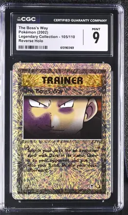 CGC 9 The Boss's Way 105/110 Legendary (collection) Reverse Holo Pokemon Card - Image 1
