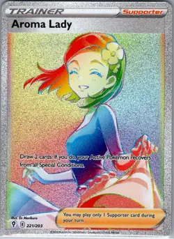 Aroma Lady (Secret) 221/203 SWSH07: Evolving Skies - Pokemon Card - NM - Image 1