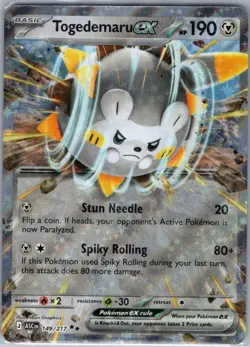 Togedemaru ex 149/217 ME: Ascended Heroes - Pokemon Card - NM - Image 1