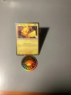 Pokemon Pikachu Stamped Day 2026 Promo Cosmos Holo 051/162 Card With Coin. NM - Image 1