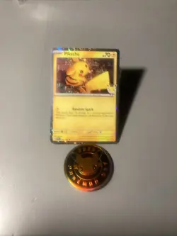 Pokemon Pikachu Stamped Day 2026 Promo Cosmos Holo 051/162 Card With Coin. NM - Image 2