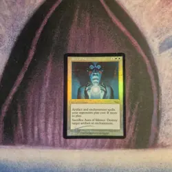 Magic the Gathering MTG Aura of Silence White Foil Promo - Image 1