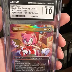 CGC 10 2025 MTG Secret Lair Sonic The Hedgehog Amy Rose Foil Gem Mint 🔥 - Image 4