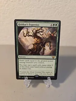 MTG Rishkar's Expertise NM Commander Kamigawa Neon Dynasty - Image 1